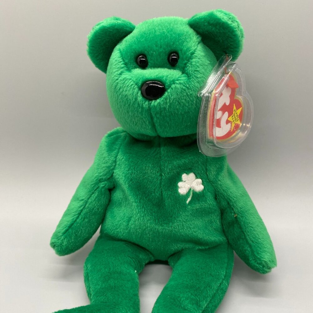Ty Beanie Babies 1997 Erin the Green Irish Bear Stuffed Bean Bag Plush Toy